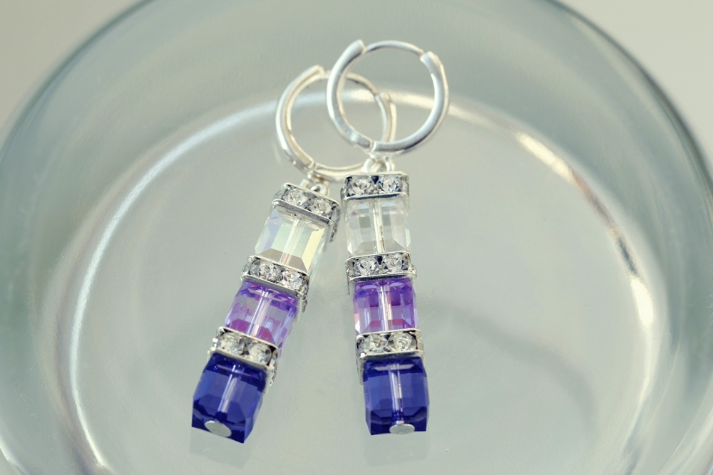 Kostičky Swarovski Elements korálků - návod na náušnice